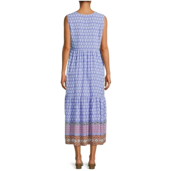 BEACHLUNCHLOUNGE Woman Ireana Tiered pastel printed sleeveless maxi dress XL - Picture 1 of 16